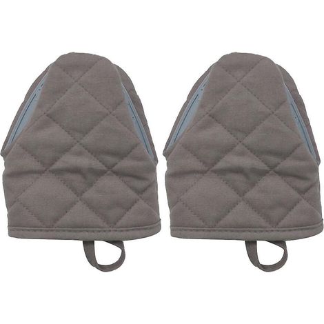 deux Ensembles De Mini Gants De Four Gris, Gants De Four En Silicone Rsistants La Chaleur Et Antidrapants, 16,5 Cm 14,5 Cm Pour Four Micro-onde (1/5)