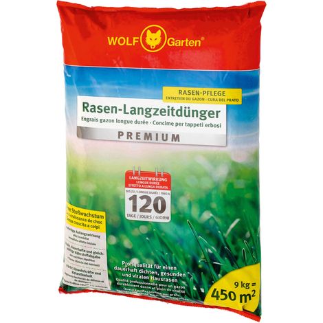 WOLF Garten Rasen Langzeitdünger LE 450 9kg Premium Rasendünger Düngemittel (1/5)