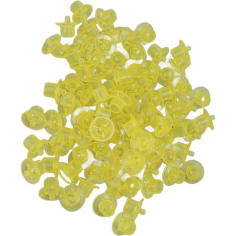 Lot de 100 coupelles d'élevage pour reines abeilles, en plastique, couleurs vives, jaune. (1/5)