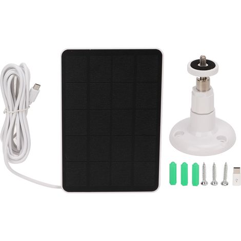 Panneau solaire de charge en silicium monocristallin 4 W 5 V avec câble de charge pour caméra de surveillance extérieure (blanc) (1/5)