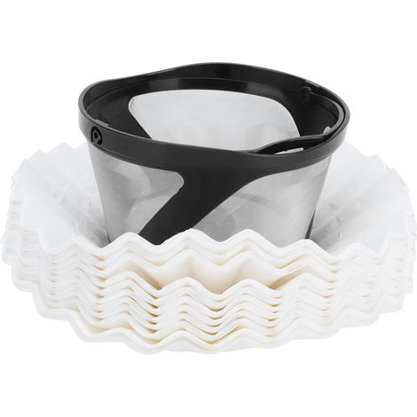 Filtre à café panier avec 100 filtres papier, accessoire pour machine à café, outil de filtration. (1/5)