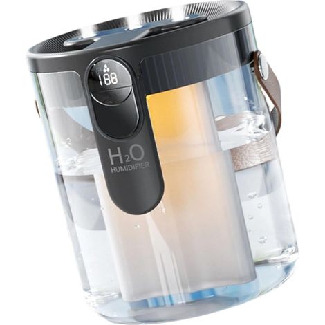 Humidificador - Tres boquillas Recargable por USB - Luz nocturna integrada Apto para oficina y uso en interiores (gris, 1 unidad) (1/2)