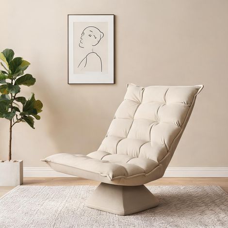 Canapé beige en acier Leinenimitat Polyester 62 x 70 x 95 cm (1/5)