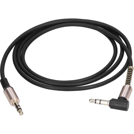 Câble d'extension audio pour autoradio, connecteur coudé 3.5mm mâle-mâle, stéréo, 1 mètre, noir