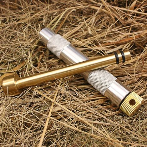 Notzündrohr aus Messing, praktischer Kompressionszünder für den Außenbereich, Zündrohr, Notsteckdose, Campingausrüstung (Continental) (1/5)