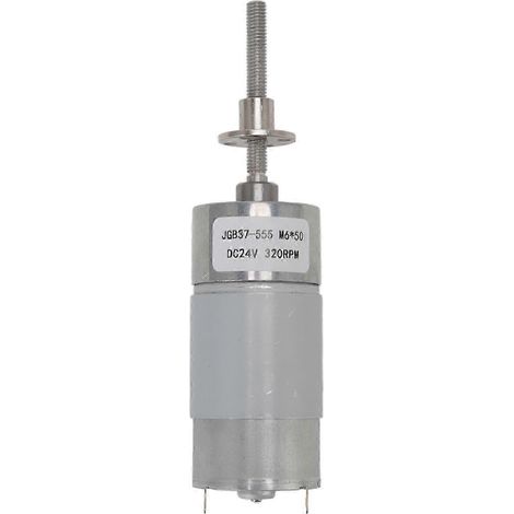 Moteur à vis sans fin auto-verrouillable 24V DC, couple élevé, réducteur à bride M6x50mm, 320 tr/min, usage industriel (1/5)