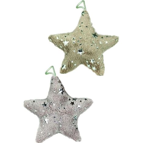 Lot de 2 décorations de sapin en peluche à suspendre