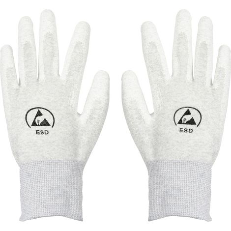 TRU COMPONENTS Gant antistatique (ESD) à revêtement intérieur Taille du vêtement: L Fibres de polyam