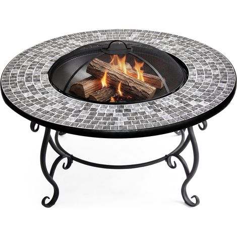 Centurion Supports Fireology GINESSA Sumptuous Garden & Patio Heater Fire Pit Brazier, Coffee Table, Barbecue and Ice Bucket with Mosaic Ceramic Tiles (1/5)