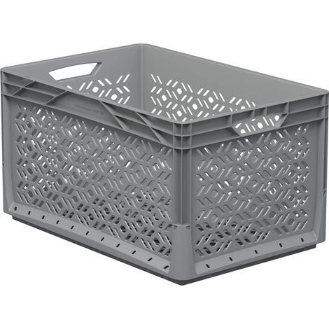 Eurobox 60x40x32cm perforated grey 62l
