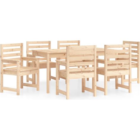 Maison Exclusive - Ensemble à manger de jardin 7 pcs bois massif de pin