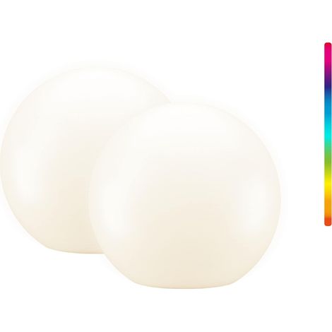 GOOBAY Lampes décoratives solaires LED, 20 cm, boule, taille M, RGBW, lot de 2 (1/5)