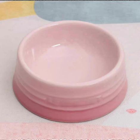 Le Creuset Cool Color Cerc Hundenapf mit Kippschutz und hohem Fuß, inklusive Schutzmatte SH1 Rosa flache Schüssel 1 (1/2)