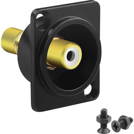 Adaptateur de panneau RCA - Adaptateur de canal gauche - Plaqué or - RCA femelle vers femelle - Monture fixe - Connecteur audio A/V Socket 75 Ω - Montage de panneau XLR/type D - Pour (1/5)