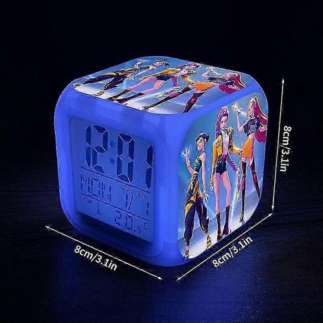Réveil numérique coloré pour chambres d'enfants, design style anime, le cadeau idéal pour les étudiants et les fans de K-pop S5 (1/5)