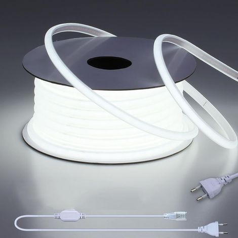 220V Ruban LED COB Exterieur Etanche 30M,6000K Blanc Froid Flexible Découpable Bande LED CRI 80+ Sans Transformateur,pour Chambre,Gaming,Bureau,Pergola Extérieur (1/5)