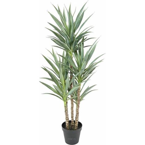 Yucca artificiel multitroncs en pot H 150 cm feuillage plastique