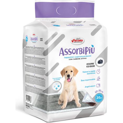 30 Absorbipiù absorbierende Geruchskontrolle Aktivkohlematten mit Klebeecken für Hunde 60x90cm