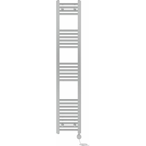 NRG Prefilled Thermostatic Electric Straight Heated Towel Rail Radiator 1600 X 300mm Chrome (1/5)