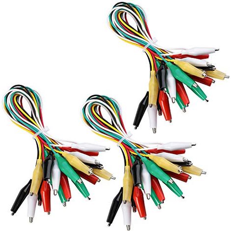 30 pièces Essais Test Set avec Clips de Crocodile Double Extrémité 50 cm Fil Cavalier Câble de Connexion Jumper Wire (1/5)