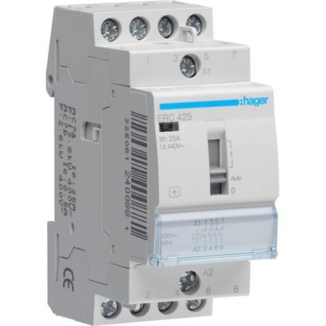 Hager ERC425 contactor manual negro 25A 230V