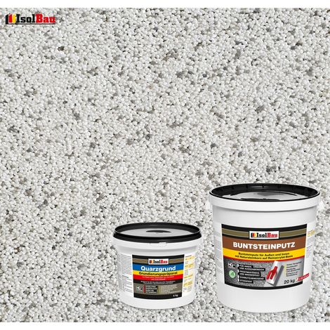 IsolBau Set Intonaco per Mosaico Mosaikputz BP70 20kg + Primer al Quarzo Quarzgrund 4kg (1/2)