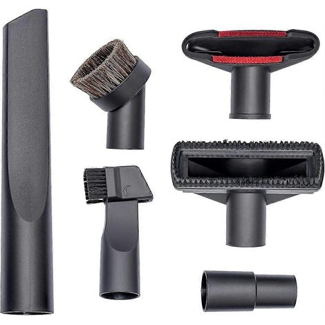 Ensemble d'accessoires pour aspirateur Henry Hoover : tête d'embouts, suceur plat, brosse pour tissus d'ameublement, brosse ronde et adaptateur inclus.