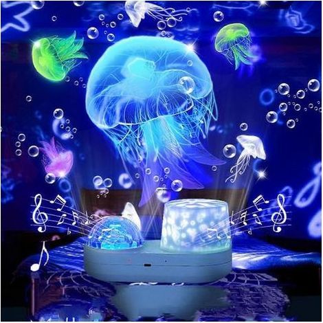 Children's ocean light projector night light, 360° rotating projector with timer, 6 colours, ideal for decorating a little girl's room. (1/4)