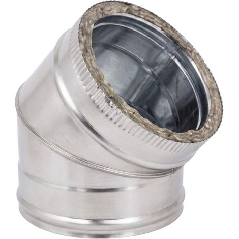 MAKA Curva 45° Canna Fumaria Doppia Parete 50 Inox Ø 80 mm (esterno 180) (1/5)