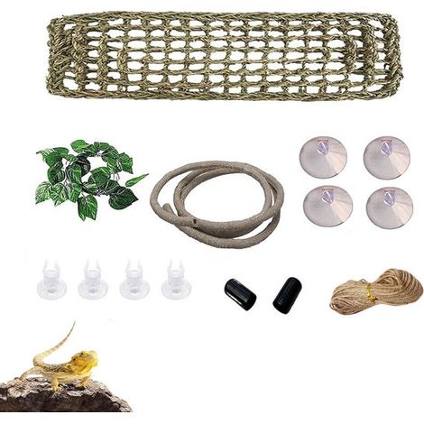Décorations pour reptiles, branches décoratives pour reptiles, hamacs pour reptiles, plantes grimpantes artificielles flexibles pour lézards, caméléons, geckos, (1/5)