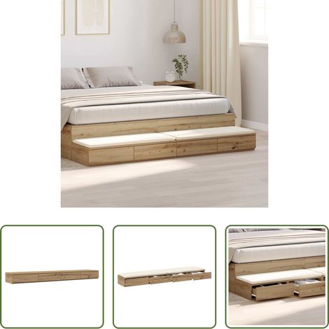 Holzschubladen -  Bettschubladen Artisan-Eiche 200 x 36,5 x 16,5 cm Holzwerkstoff (1/5)