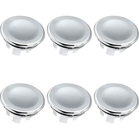 Set mit 6 verchromten Überlaufstopfen für Küchen- und Badezimmerspülen. (1/5)