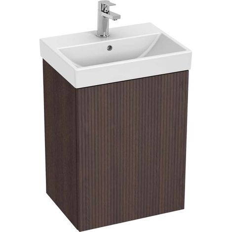 Jika Cubito Style - Mueble lavabo, 43x57x33 cm, 1 puerta, nogal oscuro H40J4451023561 (1/2)