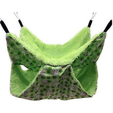 Adorable hamac suspendu pour litière de rat, balançoire pour chinchilla, perroquet, cochon d'inde - Vert, taille S.