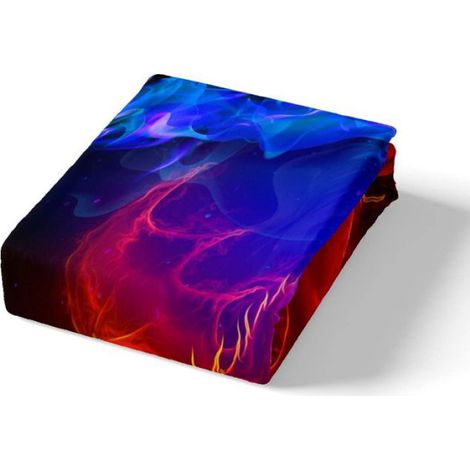 Housse De Couette - 140x200 cm - Nebula - Dragon - Parure De Lit - 3 Pièces - Bleu Rouge (1/5)