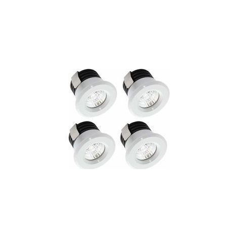 Lot de 4 mini spots LED encastrables 3 W blanc chaud, mini spot LED pour vitrine, éclairage de plaque minéralogique Incl.Seperated Transformateur (1/5)