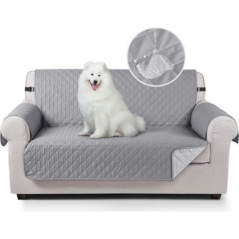 Housse de protection antidérapante pour canapé – Gris clair – Pour canapé 2 places (1/5)