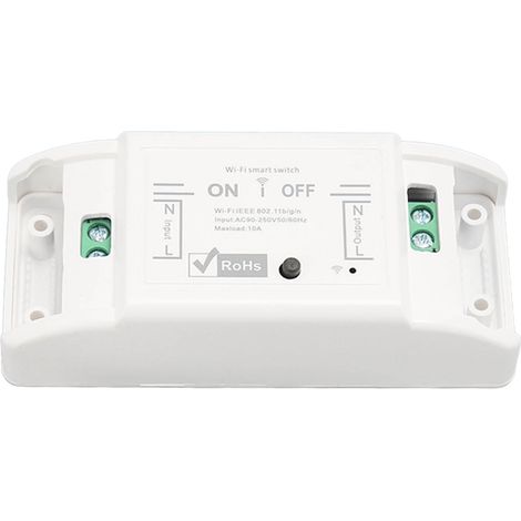 Mini relais intelligent WiFi, interrupteur programmable, 8 groupes de tâches, résistance au feu V0, module de télécommande d'éclairage sans fil pour application Tuya et ZigBee (1/5)