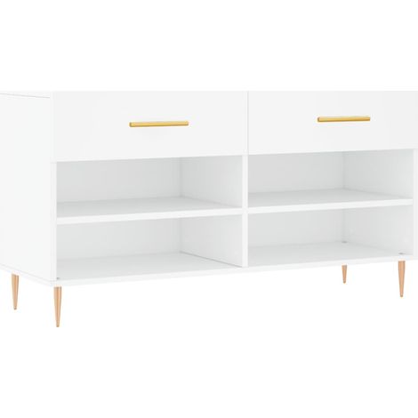 Schuhbank weiß 102x35x55 cm aus Spanplatte