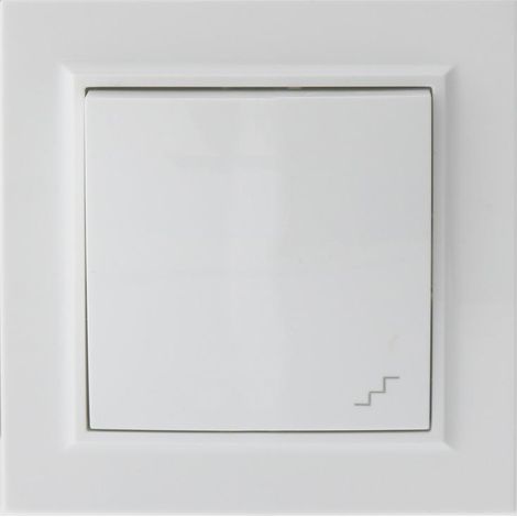 IluminaShop - Interruptor Empotrable Simple Conmutado Blanco Marco Incluido IP20 Serie wLine