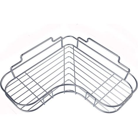 étagère en acier inoxydable de salle de bain de cuisine sans poinon triangle toilette coin cintre stockage égouttoir (1/4)