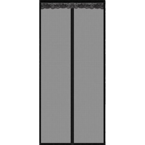 Moustiquaire magnétique pour porte 120 x 220 cm – Mailles ultrafines, fermeture automatique, noir, idéale balcon/terrasse/cave (1/4)