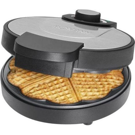 Gofrera Bomann WA 1365 CB plateada 1000 W placas acero (1/2)