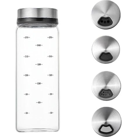 Salière et épices réglable sur 4 positions avec couvercle - Pot à de 300 ml Hermétique pour les fraîches Idéal comme grande mini la cuisine, la (1/5)