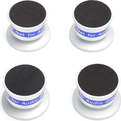 Plateforme d'insonorisation dédiée pour amplificateur CD/DVD Preffair, avec pointes et patins anti-vibrations argentés. (1/5)