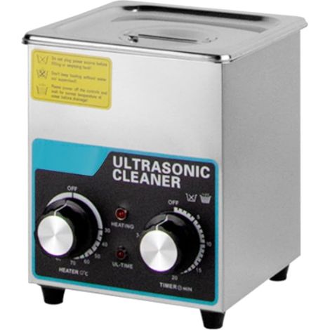 2L Nettoyeur Ultrasonique à Bouton en Acier Inoxydable 304 avec Chauffage & Minuterie pour Montres Prise EU (1/5)