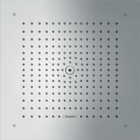 Hansgrohe – Pommeau de douche carré 400mm 1 jet 26252000 – Débit 20 l/min – Installation affleurante – Laiton gris argent (1/10)