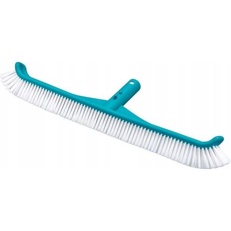 Brosse de nettoyage pour piscine, 46 cm, bleue, manche télescopique compatible avec les piscines hors sol et enterrées (1/2)