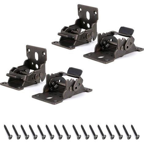 ZOLGINAH 4 Pcs Charnière pliante autobloquante 180, support pliable, verrouillage automatique extension table en tôle d'acier, pour tables de salle à manger, bureau d'ordinateur, armoires (1/5)