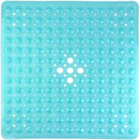 PVC Square Non-Slip Shower Mat 53 × 53cm, Bath Mat with Suction Cup for Kitchen and Bathroom - Green (1/5)